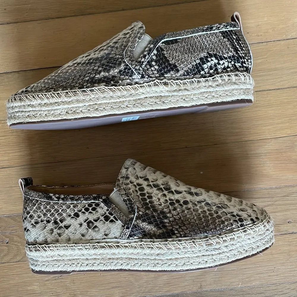 Schutz Fadia Snake Print Platform Espadrille Size 9